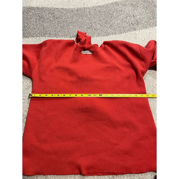 Poof Tie Back Sweater Women's Size Large Long Sleeve Red W883-M - Picture 3 of 9